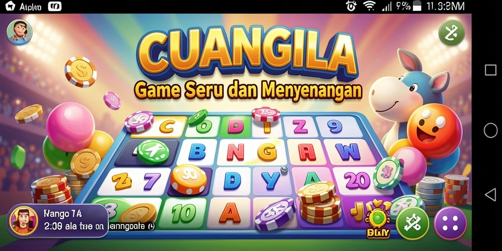 Screenshot CUANGILA menampilkan gameplay seru Bingo yang menantang.