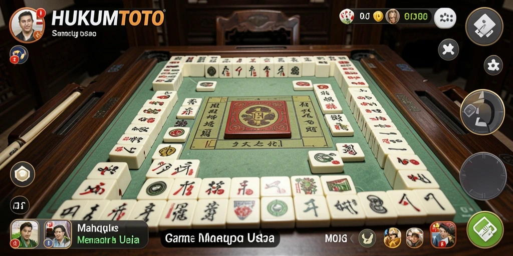 Tampilan menarik dari gameplay HUKUMTOTO saat bermain Mahjong.