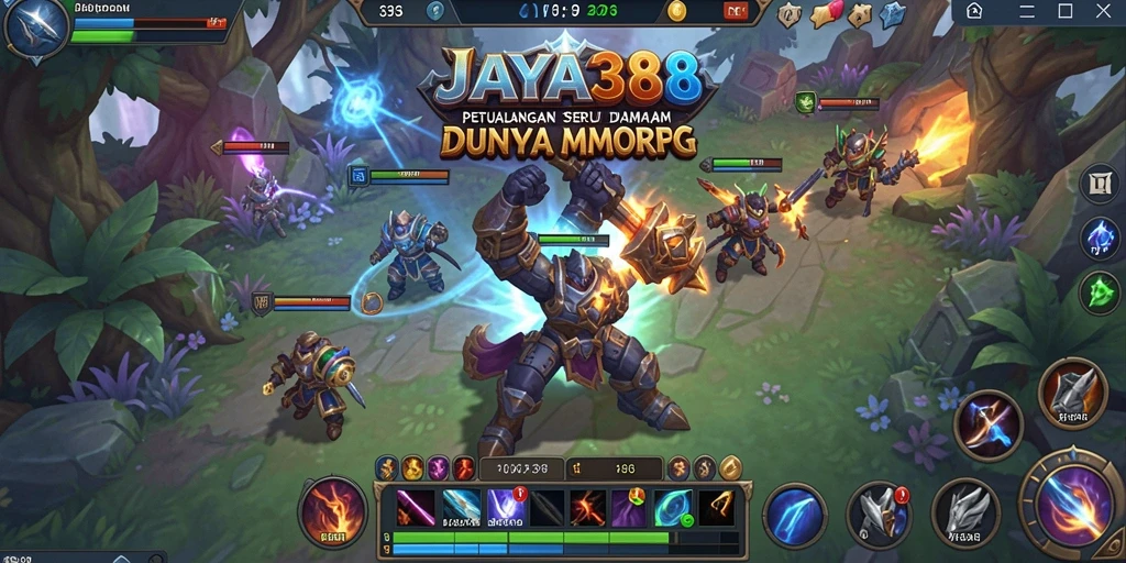 Screenshot utama JAYA388 menampilkan aksi seru dalam pertempuran MMORPG.