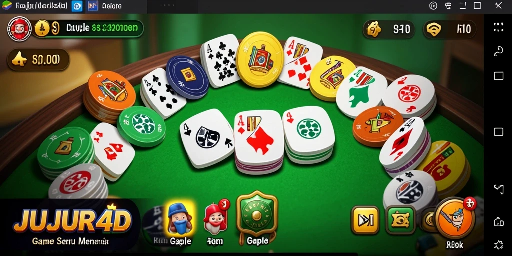 Screenshot gameplay JUJUR4D menampilkan keseruan bermain Gaple.