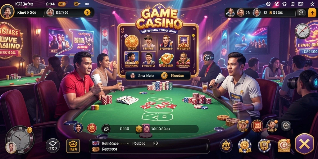 Tampilan gameplay K234 yang memukau dalam suasana kasino langsung.