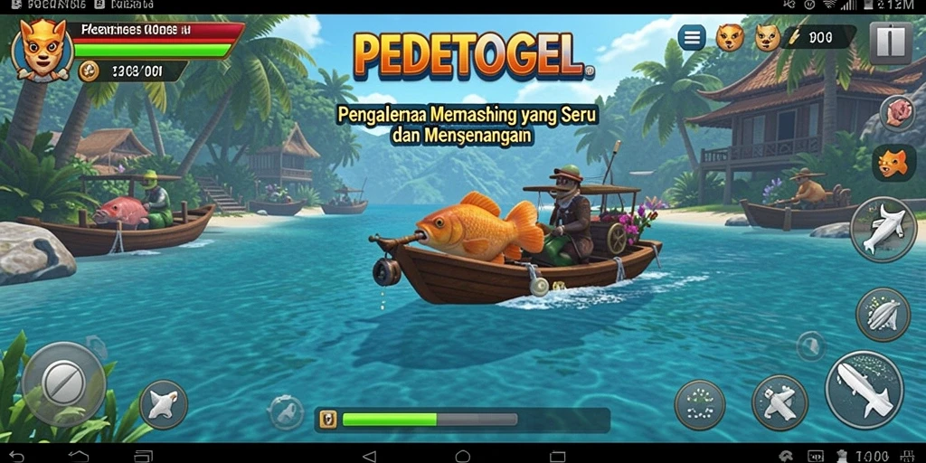 Tampilan permainan PEDETOGEL dengan gameplay memancing yang seru.