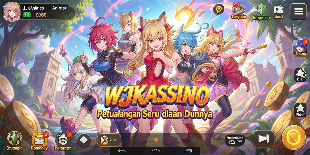 Screenshot WJKASINO menampilkan karakter anime dalam aksi pertarungan yang dinamis.
